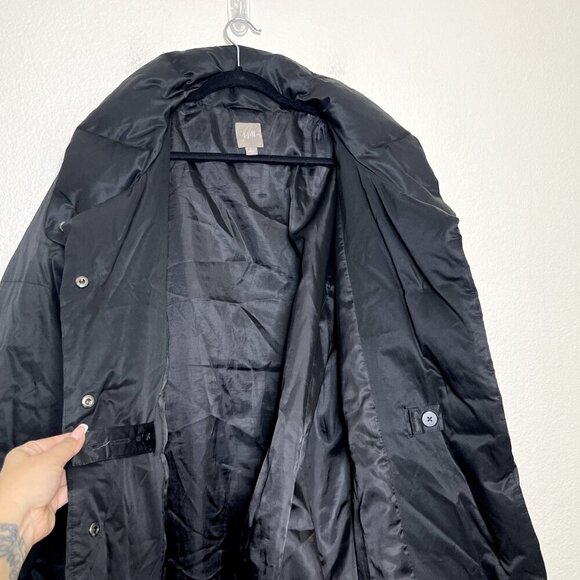 J. Jill Puffer Jacket Large Black Down-Insulated Mid-Length Coat Parka Button - Picture 11 of 14